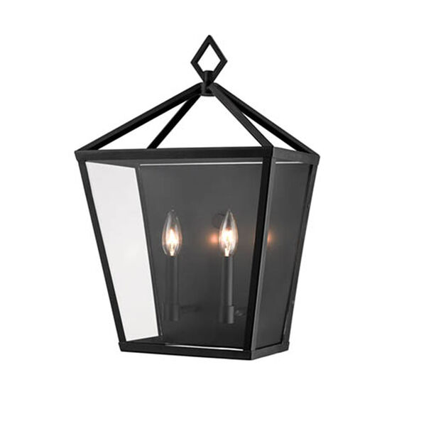 Kenwood Powder Coat Black 20-Inch Two-Light Outdoor Wall Sconce, image 1