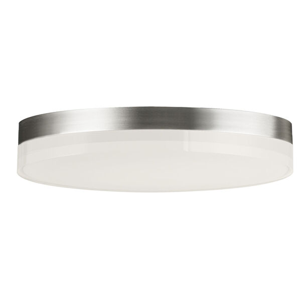 Illuminaire Ii Satin Nickel One-Light LED Flush Mount with Acrylic Shade 1400 Lumens, image 1