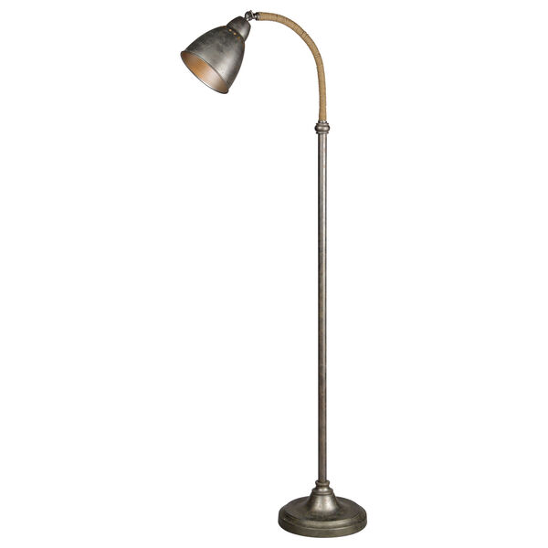 Owen Aged Metal and Jute One-Light Floor Lamp, image 1