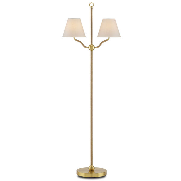 Sirocco Antique Brass Two-Light Floor Lamp, image 1