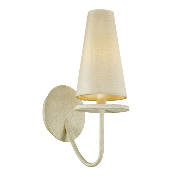 Marcel Gesso White One-Light Wall Sconce with Off-White Hardback Cotton, image 1