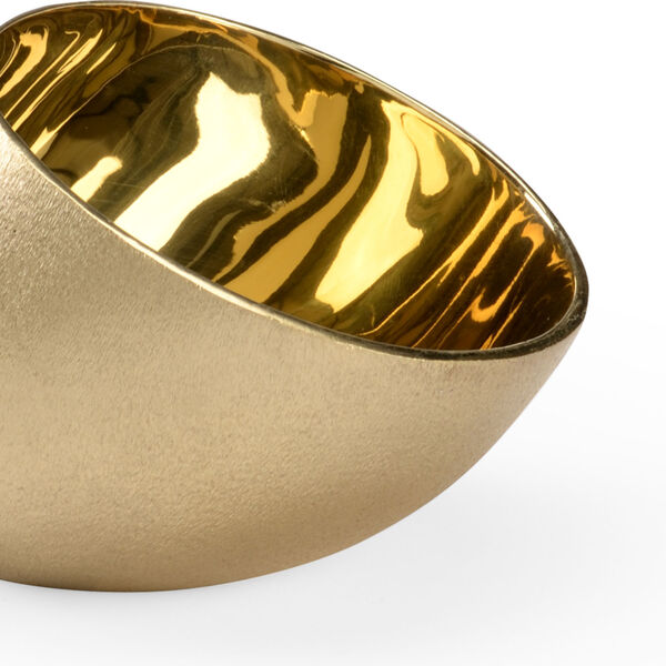 Gold Tilted Egg Vase, image 2
