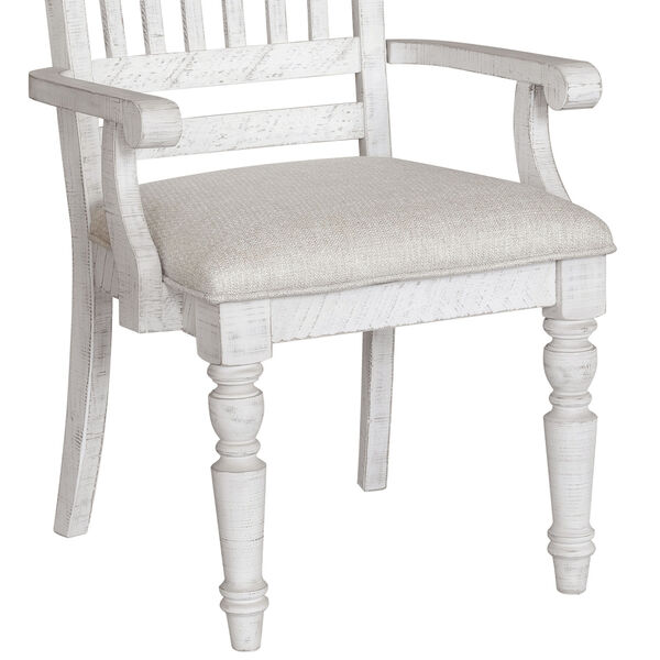 Valley Ridge Distressed White Dining Arm Chair, image 5