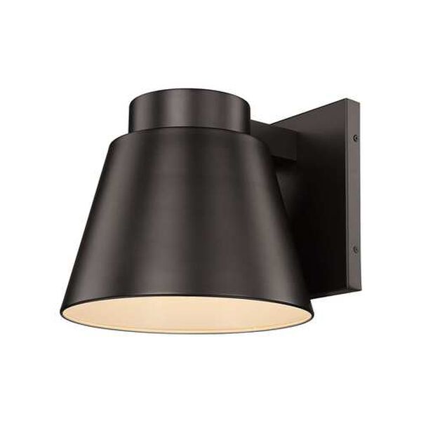Asher Oil Rubbed Bronze LED Outdoor Wall Sconce with Sandblast Aluminum Shade, image 5