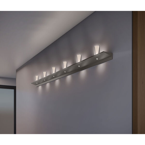 Votives Bright Satin Aluminum LED 48-Inch Wall Bar, image 2