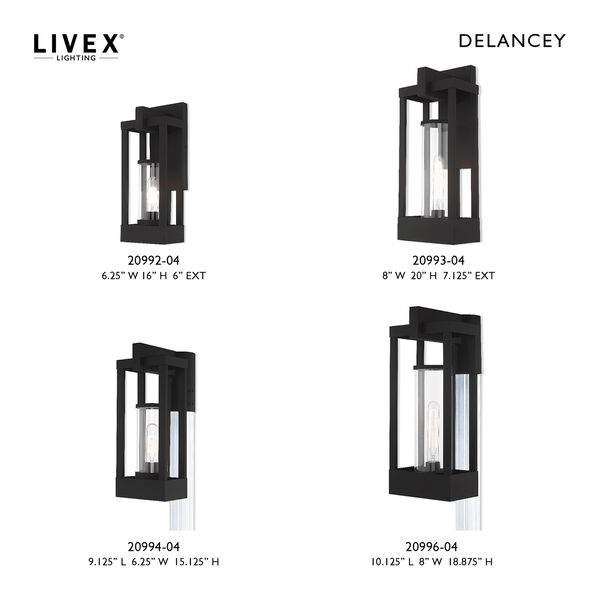 Delancey Black 16-Inch One-Light Outdoor Wall Lantern, image 6