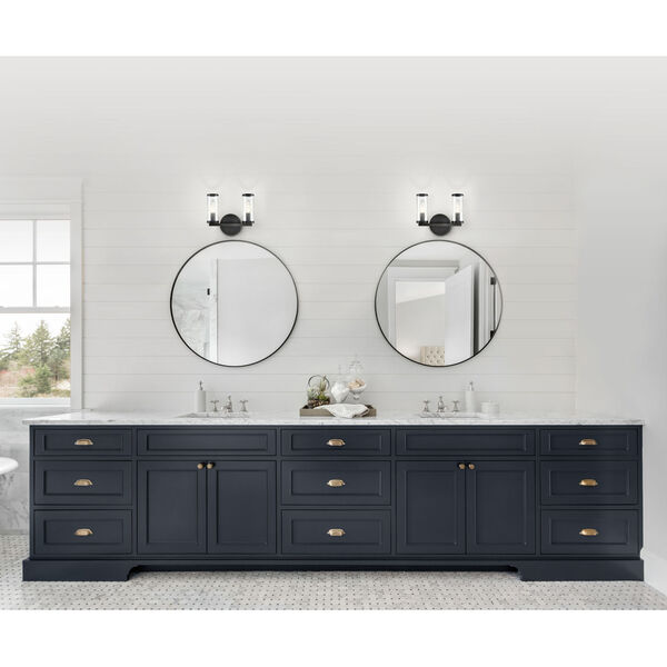 Revolve Two-Light Bath Vanity with Clear Glass, image 2