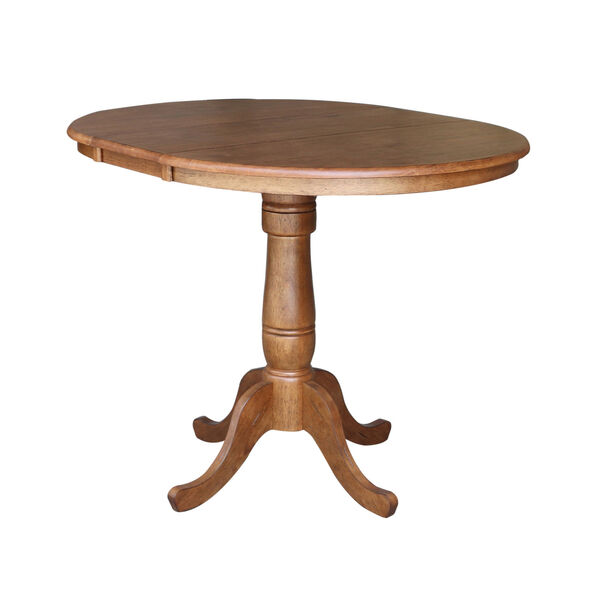 Distressed Oak 36-Inch Round Top Pedestal Table, image 3