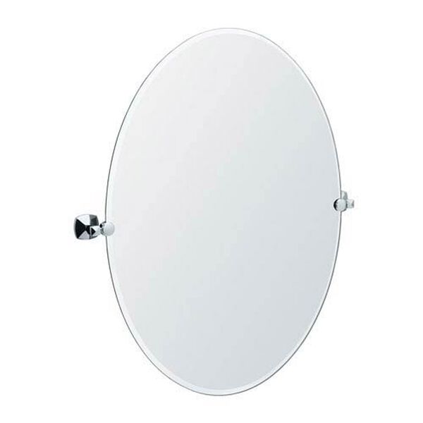 Jewel Chrome Large Tilting Oval Mirror, image 1