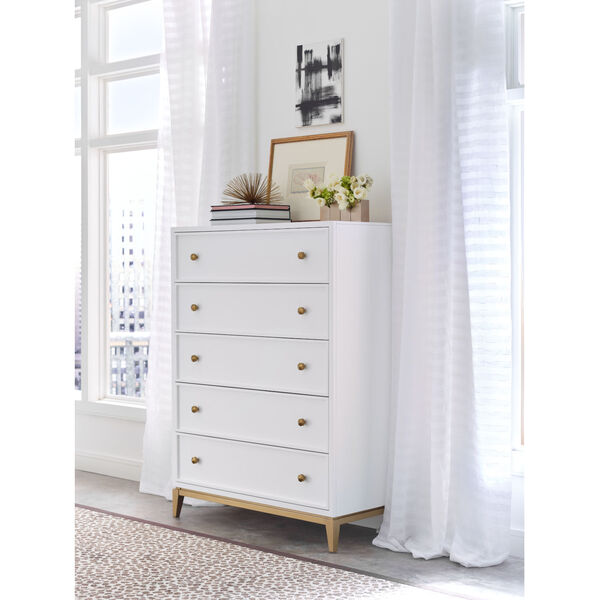 Chelsea by Rachael Ray White with Gold Accents Drawer Chest, image 2