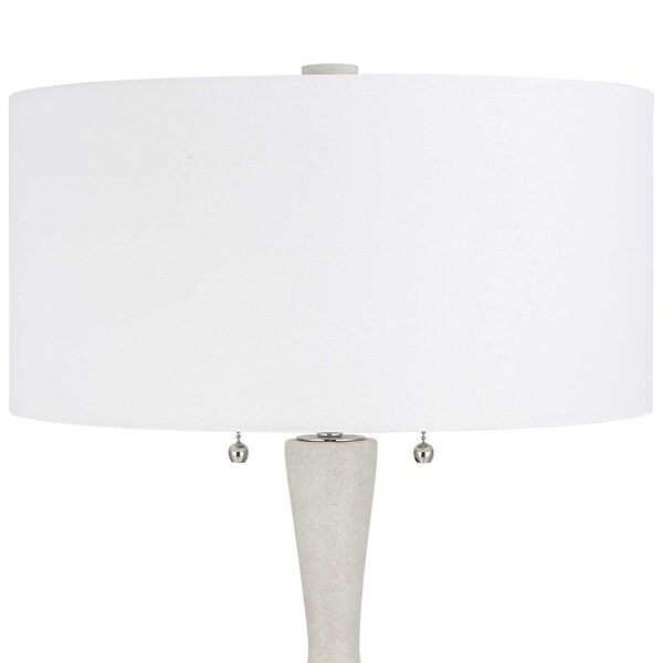 Sharma Ivory and Polished Nicke Two-Light Table Lamp, image 4