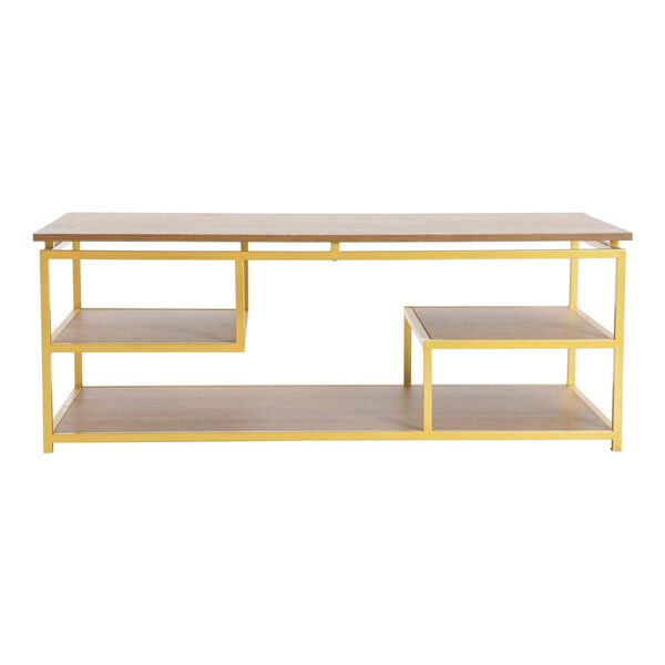 Natural and Gold Mult-Tiered Coffee Table, image 4