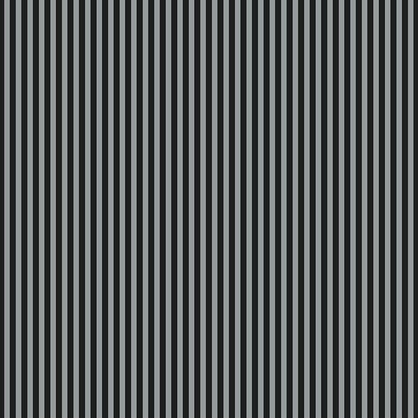 Black and Metallic Silver 6mm Stripe Wallpaper, image 1