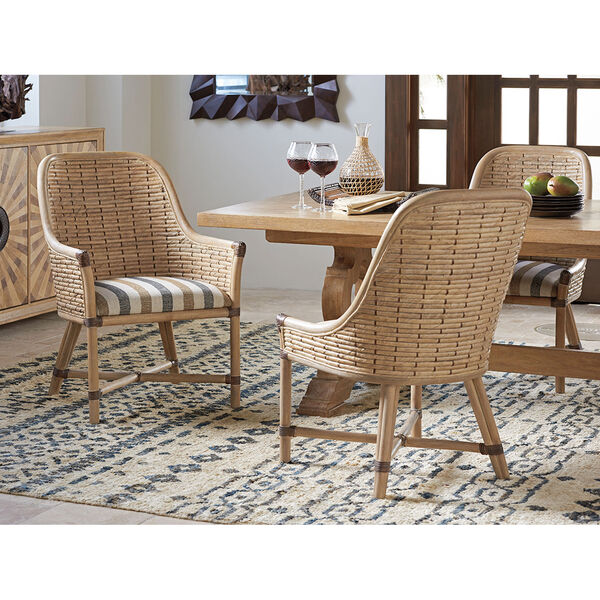 Los Altos Gold and Ivory Keeling Woven Arm Chair, image 2
