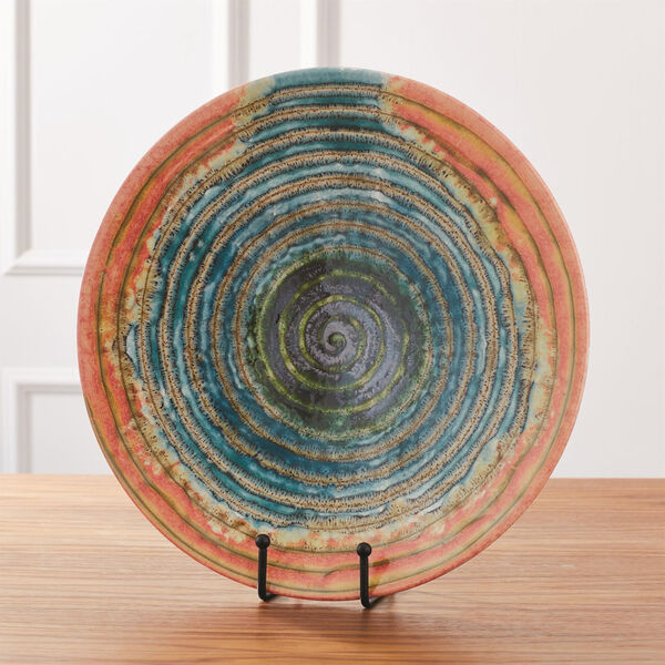 Studio A Home Multicolor Watercolor Ringed Charger, image 5