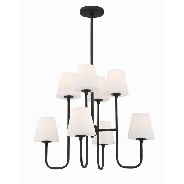 Keenan Black Forged Eight-Light Chandelier, image 1