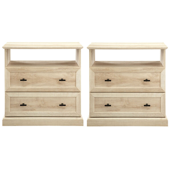 Clyde White Oak Two Drawer Nightstand, Set of Two, image 2