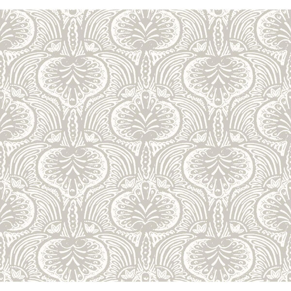 Ronald Redding Gray Lotus Palm Non Pasted Wallpaper - SWATCH SAMPLE ONLY, image 2