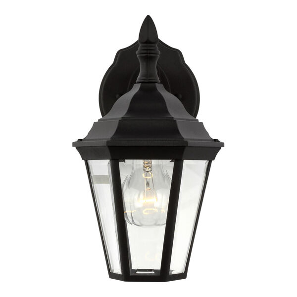 Bakersville Black Seven-Inch One-Light Outdoor Wall Sconce with Clear Beveled Shade, image 1