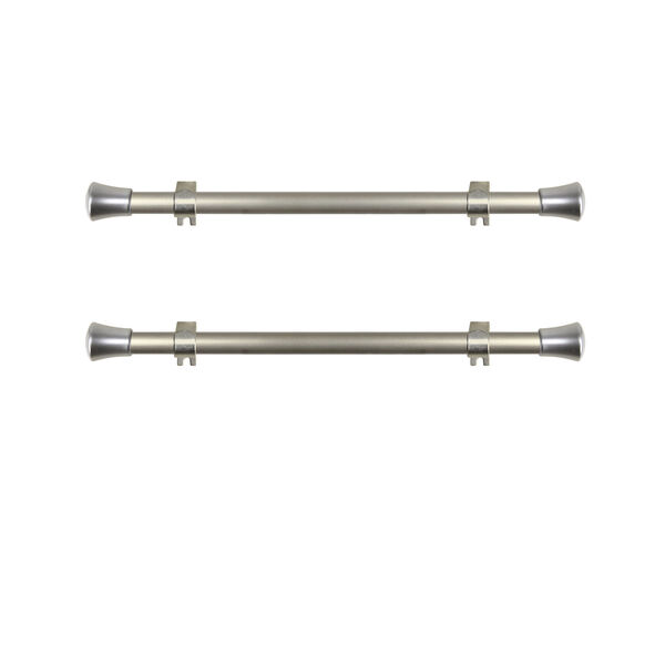 Satin Nickel 12-20 Inch Side Curtain Rod, Set of Two, image 2