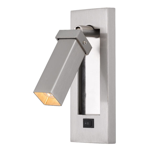 Brushed Steel One-Light Wall Sconce, image 1