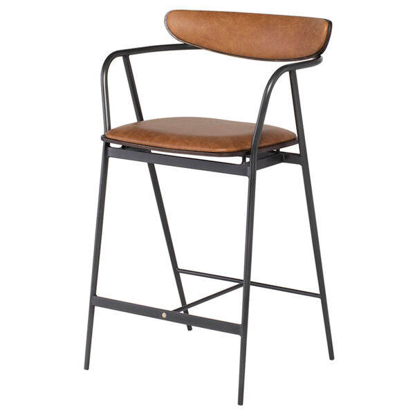 Gianni Brown and Black Counter Stool, image 1