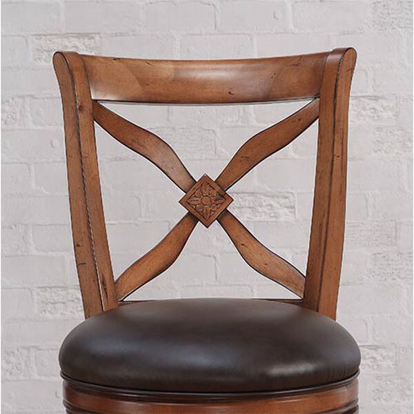 Provence Nutmeg Bar Stool with Bourbon Bonded Leather Seat, image 3