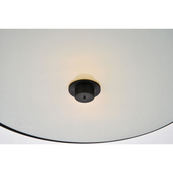 Hazen Flat Black and Frosted White Two-Light Flush Mount, image 4