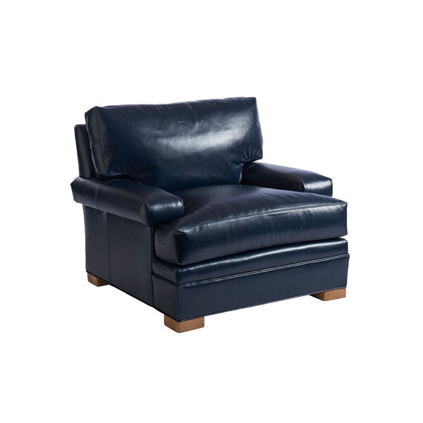 Upholstery Blue Maxwell Leather Chair, image 1