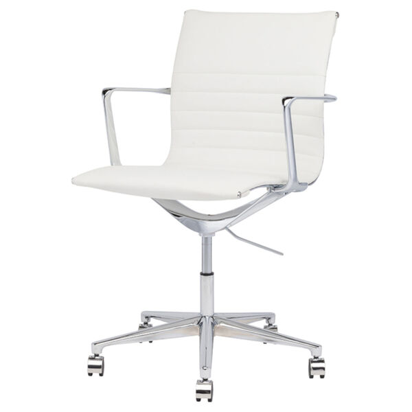 Antonio White and Silver Office Chair, image 1