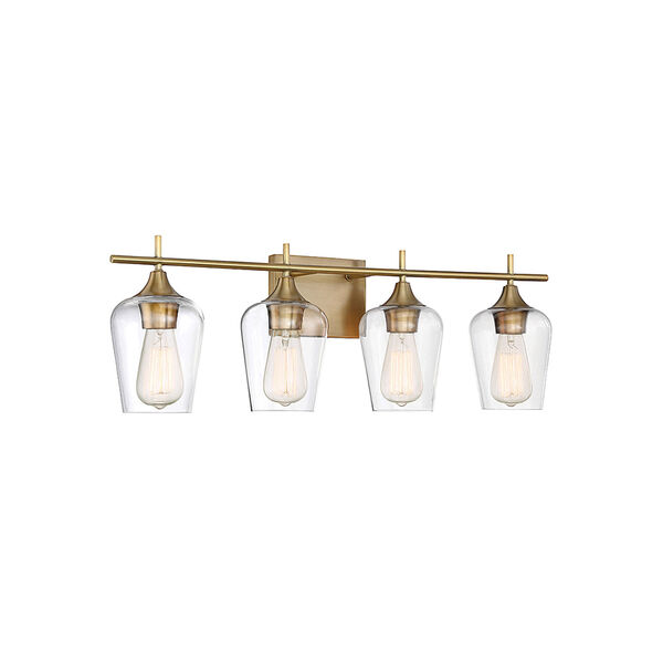 Nicollet Warm Brass 29-Inch Four-Light Bath Vanity, image 2