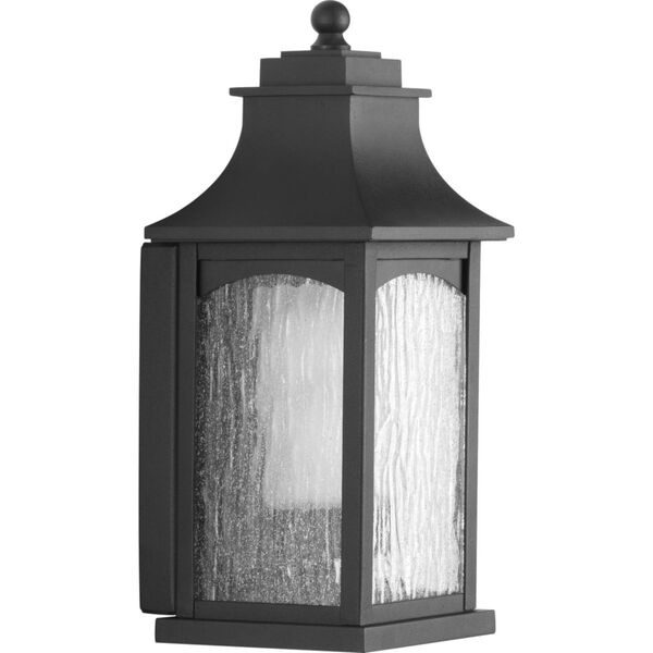 Maison Textured Black Six-Inch One-Light Outdoor Wall Sconce with Clear Water Seeded Shade, image 1