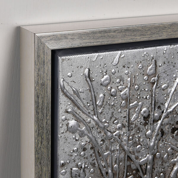 Black Framed Solitary Field Textured Metallic Hand Painted Wall Art, image 5