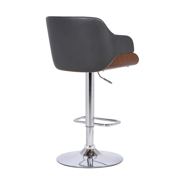 Toby Gray and Chrome 33-Inch Bar Stool, image 4