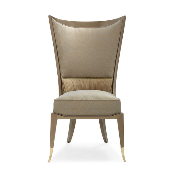 Classic Beige Collar Up Dining Chair, image 6