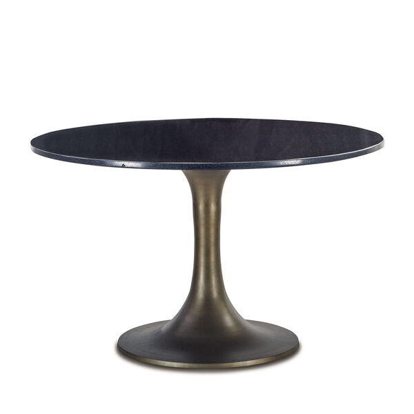 Nubian Ebony Granite And Antique Brass Dining Table, image 1