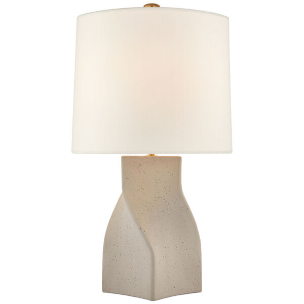 Claribel Large Table Lamp in Canyon Gray with Linen Shade by AERIN, image 1