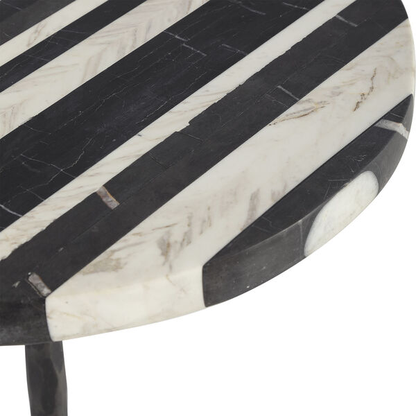 Fine Line Black and White Round Accent Table, image 4