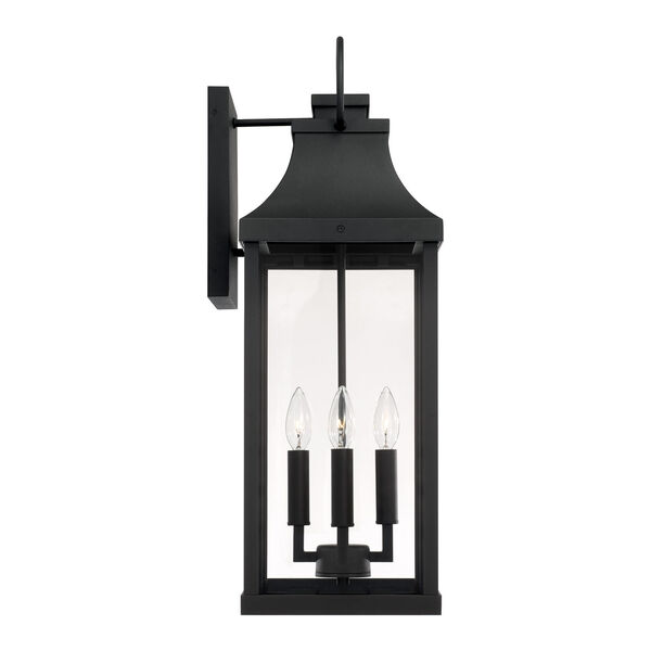 Bradford Black Outdoor Four-Light Extra Wall Lantern with Clear Glass, image 6
