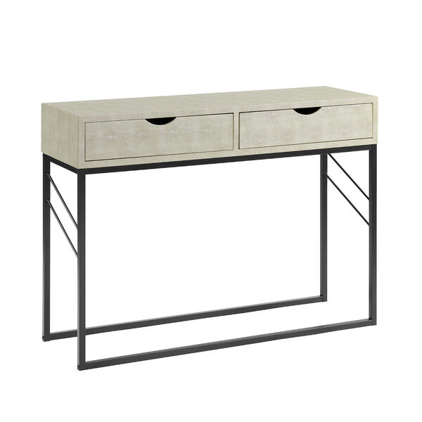 Off White and Black Entry Table with Two Drawers, image 1