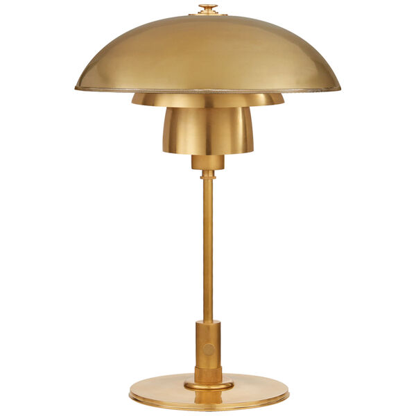 Whitman Desk Lamp in Hand-Rubbed Antique Brass with Hand-Rubbed Antique Brass Shade by Thomas O'Brien, image 1