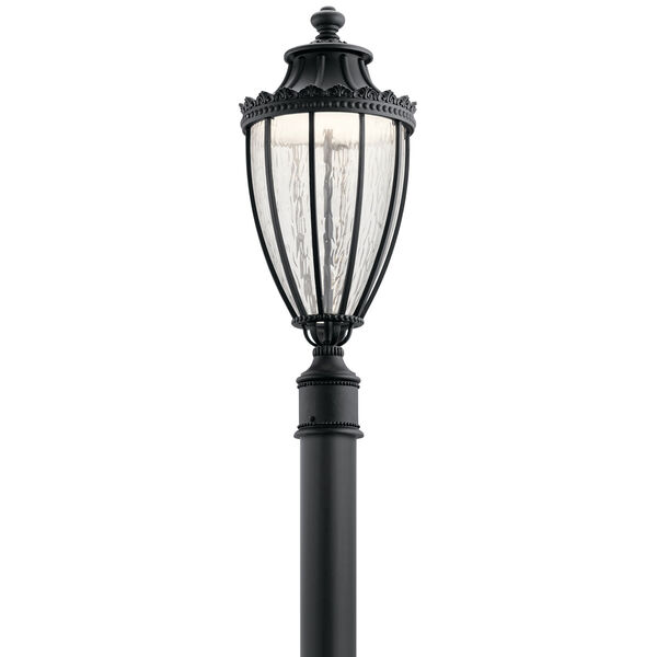 Wakefield Textured Black 11-Inch LED Outdoor Post Lantern, image 1