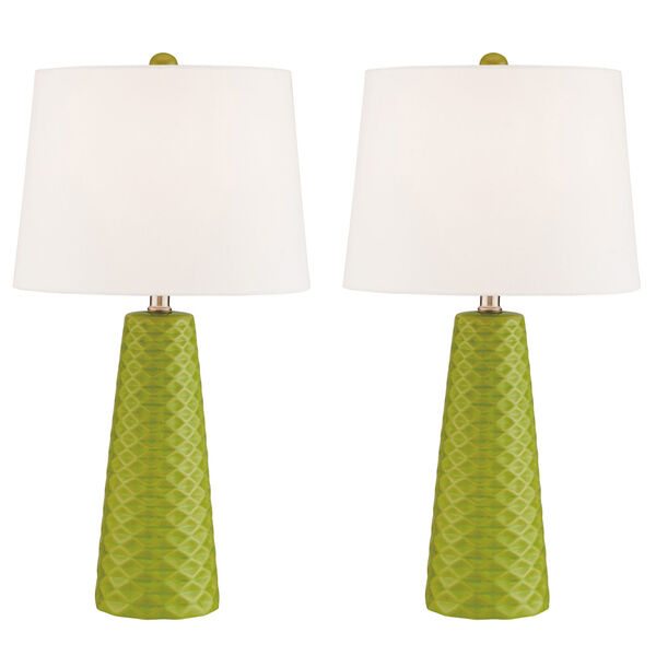 Muriel Green Two-Light Table Lamp, Set of Two, image 1
