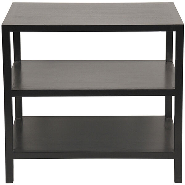Hand Rubbed Black Two Shelf Side Table, image 2