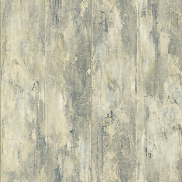 Nautical Living Cream and Beige Painted Wood Planks Wallpaper: Sample Swatch Only, image 1