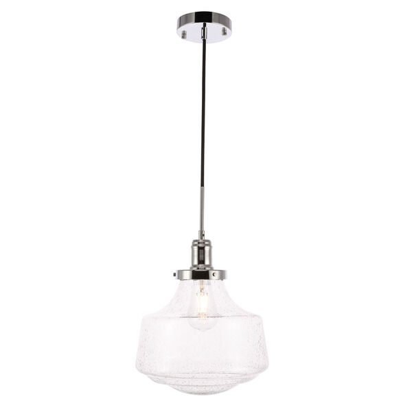 Lyle Chrome 11-Inch One-Light Pendant with Clear Seeded Glass, image 4