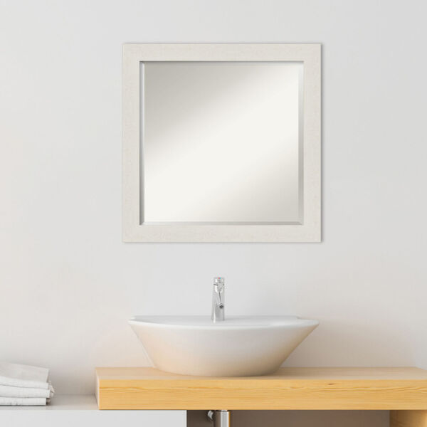 Rustic Plank White 23W X 23H-Inch Bathroom Vanity Wall Mirror, image 3
