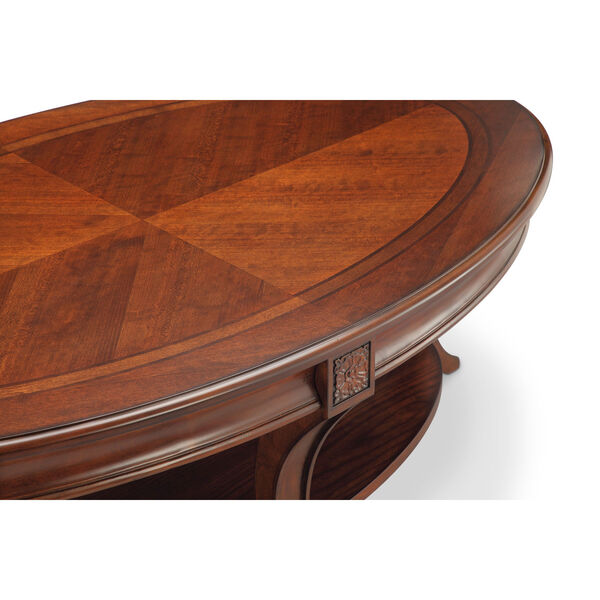 Aster Oval Cocktail Table with Casters in Cherry, image 2