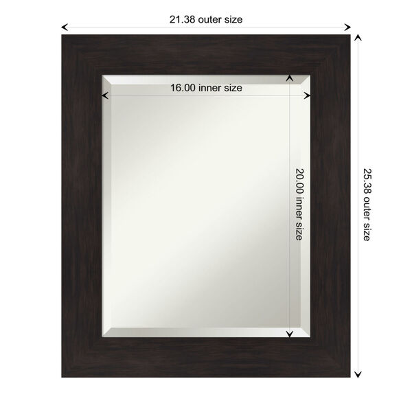 Espresso 21W X 25H-Inch Bathroom Vanity Wall Mirror, image 6