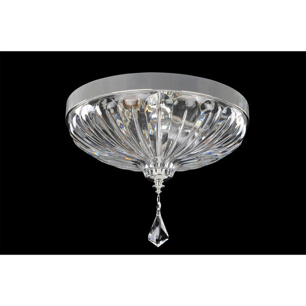 Orecchini Chrome Two-Light Flush Mount with Firenze Clear Crystal, image 1